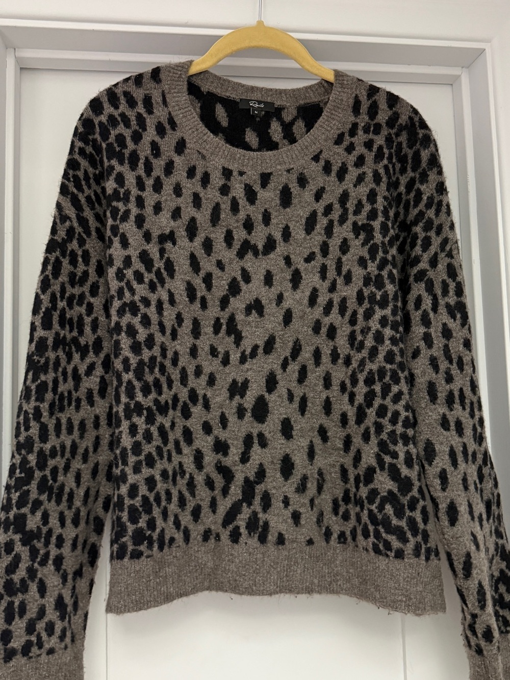 Rails Women's Grey and Black Leopard Print Sweater
